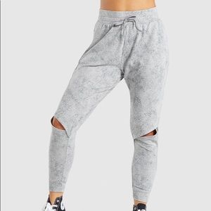 Gymshark Chalk Joggers in Light Grey Print